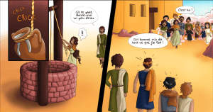 Jésus et la femme samaritaine en bande dessinée