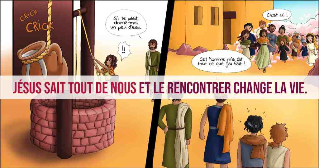 Jésus et la femme samaritaine en bande dessinée